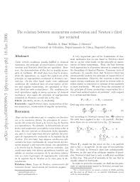 Derivation of conservation of momentum. Pdf The Relation Between Momentum Conservation And Newton S Third Law Revisited