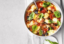Faschiertes Melanzani Pfanne Mit Mozzarella Frisch Gekocht Rezept Rezepte Faschiertes Melanzani