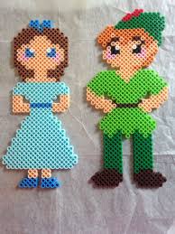 Disney Wendy And Peter From Peter Pan Perler Beads Perler Bead Disney Perler Bead Art Perler Crafts