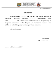 Un model util preotilor de parohie pentru eliberarea recomandarii in vederea inscrierii candidatilor la admiterea in facultatea de teologie by maramure i duhovnic al domnului teolog _ recomand acceptarea dosarului acestuia pentru nscrierea la examenul de admitere la facultatea de. Cerere Marcare Material Lemnos Ocolul Silvic 2017