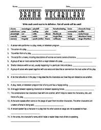 Drama Vocabulary Fill In The Blanks Worksheet In 2020 Drama Vocabulary Vocabulary Drama Education