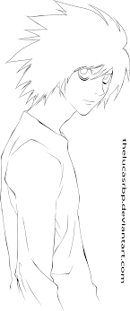 L Lawliet Lineart By Thelucasrbp Anime Character Drawing Anime Lineart Anime Sketch