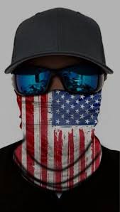 Black And White Striped Flag With Stars Pin On Face Sheild