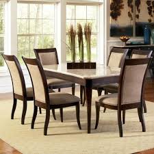 Marseille 7 Piece Rectangular Marble Table And Upholstered Side Chair Dining Set By Steve S Dining Room Table Marble Side Chairs Dining Marble Top Dining Table