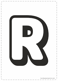 Variedad de moldes de letras individuales para imprimir. Molde Letra R Bonito Para Imprimir