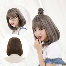 Hundreds of hairstyle images and photos have been published for older women over 50. Short Straight Cosplay Wigs Half Bun Fake Hair Air Bang Synthetic Hair Shopee Philippines
