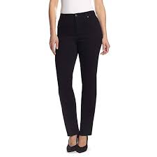 Gloria Vanderbilt Plus Size Womens Amanda Classic Tapered Jean Black 16w