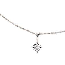 Vintage 14k White Gold Diamond Necklace North Star Design 15 Point Diamond 16 25 Chain White Gold Necklace Diamond White Gold Jewelry Gold Diamond Necklace