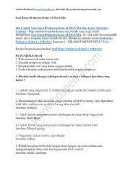 Soal pkn kelas 7 semester 2. Soal Prakarya Essay Guru Paud