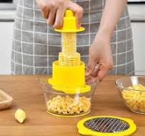 Multi-Function Corn Sheller 4-in-1 Strips Peeler Grater Bowl ...