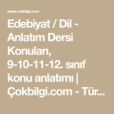 Edebiyat Dil Anlatim Dersi Konulari 9 10 11 12 Sinif Konu Anlatimi Cokbilgi Com Turkce Ve Edebiyat Guncesi Edebiyat Dil Sinif