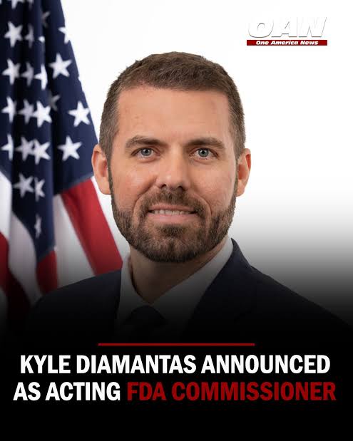 One - Kyle Diamantas was named Acting FDA Commissioner following Dr. Marty  Makary's resignation. President Trump praised him on Truth Social as “a  very talented person.” Watch OAN on Spectrum and YouTube