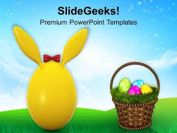 Easter egg hunt power point template. Cute Bunny Egg For Easter Powerpoint Templates Ppt Backgrounds For Slides 0313 Powerpoint Themes