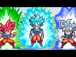 Goku ssjb damage sprites : Goku Turns Super Saiyan Blue Sprite Animation Youtube