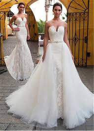 L'abito da sposa è da sempre visto come l'oggetto che dona concretezza ad un sogno d'amore; Promo Calda Affascinante Scollo A Cuore 2 In 1 Bordare Sash Abito Da Sposa Con Appliques Del Merletto Della Sirena Abito Da Sposa 2019 Staccabile Pannello Esterno February 2021