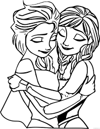 Just click to download quality pictures for children. Elsa And Anna Hugging Coloring Pages Coloring4free Coloring4free Com