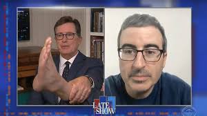 Stephen Colbert and John Oliver video chat about life during social  distancing