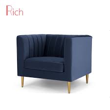 Blue sofa chairs can be as bright or as subtle as you like. China Sitting Room Comfortable Modern Couch Navy Blue Velvet Sofa Chair Living Room Furniture China Couch Living Room Couch