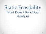 Static Feasibility Static Feasibility Front Door Back Door Analysis Origins James A Graaskamp Fundamentals Of Real Estate Development Published In Course Hero