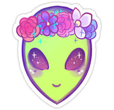 Cool Alien Quot Stickers By Catharsiis Redbubble Aesthetic Stickers Alien Drawings Alien Art