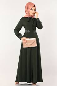 Modaselvim Ferace Fularli Tas Isli Ferace Ah3215 Haki Moda Stilleri Sifon Elbise Elbise