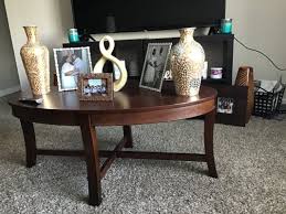 Coffee tables and ottomans both serve similar functions: Espresso Wood 3 Piece Occasional Table Set Big Lots