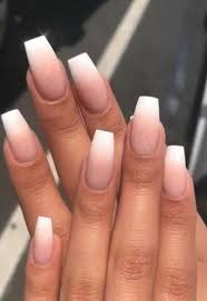 French tip nails coffin short. 18 Trendy Nails Coffin Classy French Ombre Nails Weddingnails Ombre Acrylic Nails White Tip Nails Acrylic Nail Designs