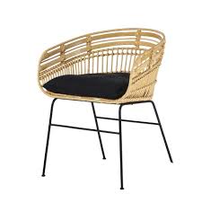 Chaise lounge, fauteuil de jardin ou chaise pliante : Chaise Avec Accoudoirs En Rotin Papaya Maisons Du Monde