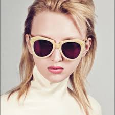 Karen Walker Number One Sunglasses in Vanilla Wood Sunglasses
