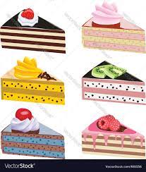 Cake Slices Vector Image On Vectorstock Cake Illustration Desserts Drawing Colorful Desserts