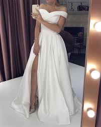 Cheap Wedding Dresses Under 150 This Classic Floor Length Satin Gowns Featuring V Neck Short Sleeve Prom Dresses A Line Wedding Dress Satin Evening Dresses