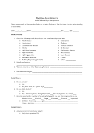 15 Diet Questionnaire Examples In Pdf Examples