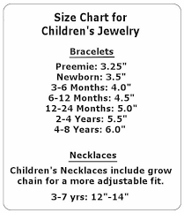 Childrens Jewelry Size Chart Crafting Kids Necklace