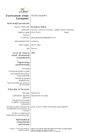 Modelele facute publice de catre agentia europeana europass sunt disponibile mai jos. Model Cv Curriculum Vitae European Romana