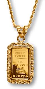 We ship to more than 60 countries around the world. Credit Suisse 1 G Gold Bar Necklace Jewelry Set