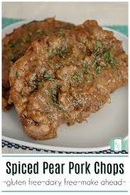 These pork chops also go great with rice or vegetables. Pork Chops Topped With Spiced Pears Freezer Meals 101