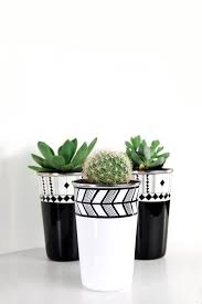 Black And White Flower Pots Can T Get Enough Of Geometric Patterns White Flower Pot Flower Pots Plants