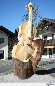 Violin Wood Carving Violon Sculpture Bois Arbre Sculpture