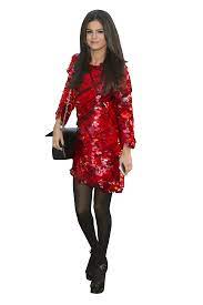 Selena Gomez In Red Dress And Black Pantyhose Png Image Red Dress Black Pantyhose Dresses