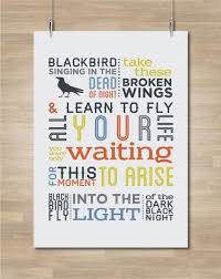 Black Bird In The Dead Of Night Lyrics The Beatles Quot Blackbird Quot Subway Art Beatles Poster Blackbird Lyrics Beatles Quote Black Bird Beatles Quotes The Beatles