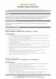 Resume template intended for retirees for daycare jobs. Benefits Analyst Resume Samples Qwikresume