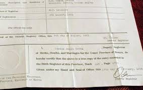 Barack Obama S Kenyan Birth Certificate Obama Birth Certificate Birth Certificate Obama