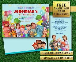 You can use to create a standee for the birthday, christening and other events. Cocomelon Instant Download Editable Printable Girl Boy Birthday Party Invitation Free Thank You Card Back Side In 2021 Boy Birthday Party Invitations Birthday Party Invitations Free Birthday Party Invitations