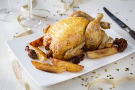 Recette De Chapon De Noel Farci Aux Morilles Pommes De Terre Roties Recette Chapon Recettes De Cuisine Roti Facile