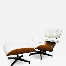 Many copies will be several inches to 10 or more inches taller than an original. Charles Ray Eames White Leather Lounge Chair Ottoman By Charles Ray Eames For Herman Miller