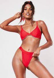Missguided Red Mix And Match Underwire U Bikini Top Bikinis Womens Bathing Suits Bikinis Bikini Tops