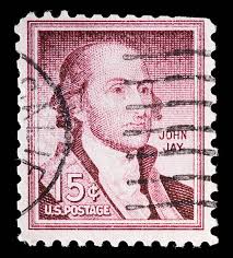 United States Used Postage Stamp Showing Portrait Of John Jay Stock Photo