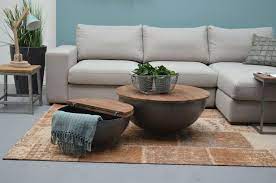 Couchtisch akola 2 teilig massivholz 75 x 75 x 27 cm. Design Couchtisch Mango Holz Suzan Metall Rund Real De