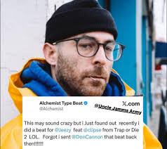The Alchemist just finds out that he produced the classic 2010 Jeezy &  Clipse song “Ill'in” from Jeezy's Trap or Die 2 mixtape.