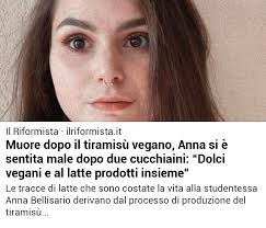 Dies after the vegan tiramisu, Anna felt bad after two teaspoons: "Vegan  and milk desserts produced together" : r/VeganLobby